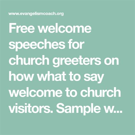 What to Say to Greet Church Visitors | Welcome words, Church, Sayings