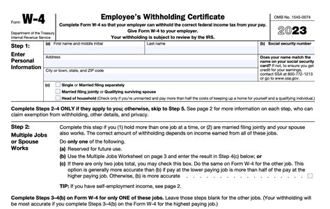 Employee Tax Withholding Form 2023 - Printable Forms Free Online