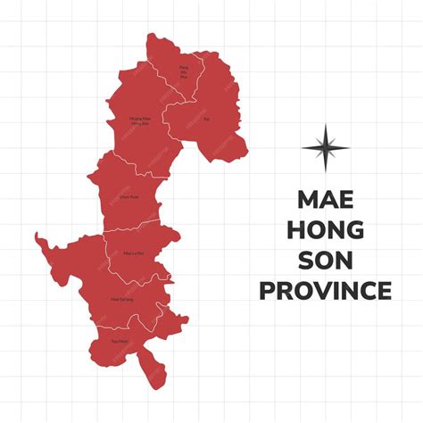 Premium Vector | Mae hong son province map illustration map of the ...