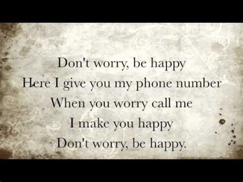 Don't Worry Be Happy Lyrics - YouTube