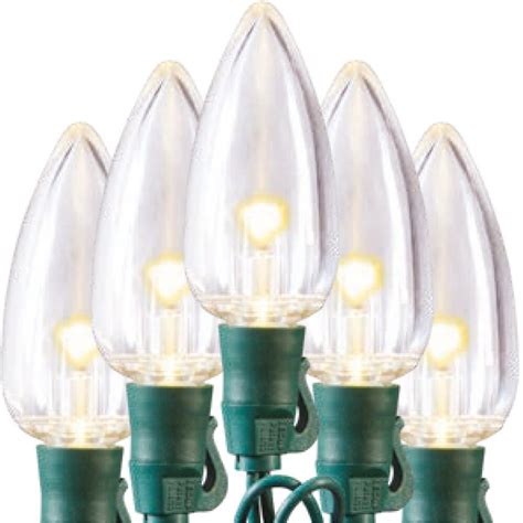 Home Accents Holiday 66 ft. 100-Light C9 Transparent Warm White Ultra ...