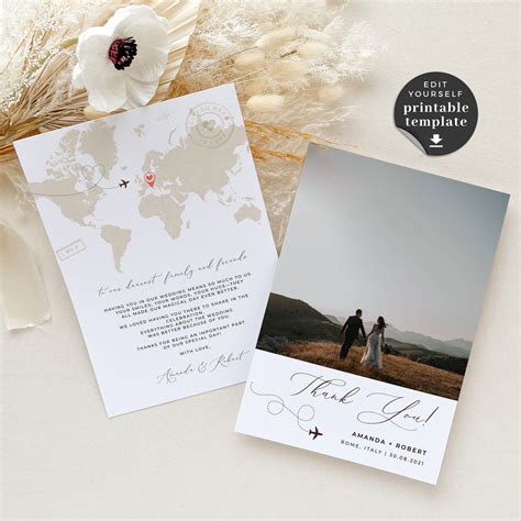 Sofia | Destination Wedding Thank you Card Template