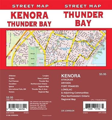 Kenora & Thunder Bay Detailed Street map. This map includes Atikokan ...