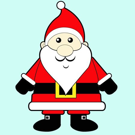 An Easy Cartoon Santa Clause to Learn How to Draw Step by Step for Kids ...