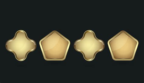 SET of different button shapes vector design in shape with premium ...