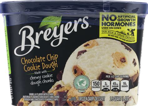 Breyers Chocolate Chip Cookie Dough Frozen Dairy Dessert Breyers ...