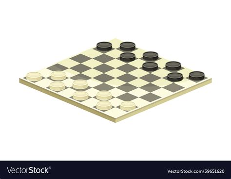 Checkers abstract strategy board game flat Vector Image