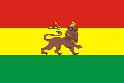 The flag of Ethiopia with the Lion of Judah (1914–1974) a.k.a ...