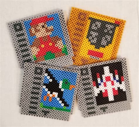 Perler coasters - 21x21 - 4x4 cork - Nintendo cartridge Diy Perler Bead ...