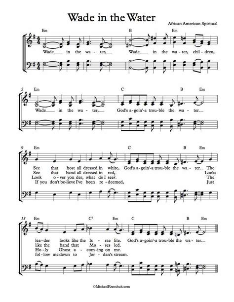 Free Choir Sheet Music – Wade in the Water – Michael Kravchuk