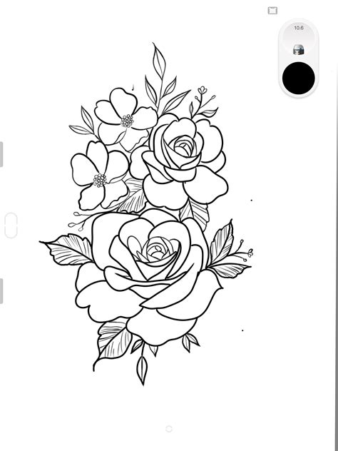 Outline Flower Tattoo Stencil - Printable Calendars AT A GLANCE