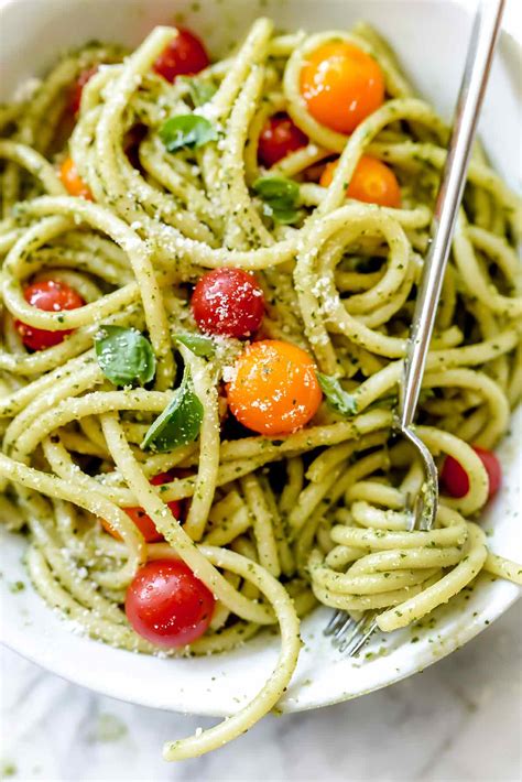 Easy Homemade Pesto Pasta Recipe | foodiecrush.com