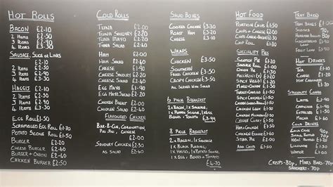 Menu at The Little Bakery, Dumfries