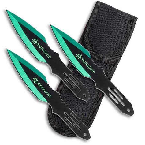 Green Gasher Throwing Knives - Double Edge Blade Throwers - Throwing ...