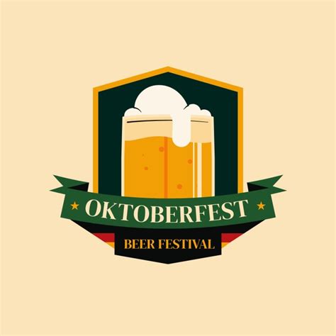 Free Flat Oktoberfest Beer Festival Logo template