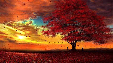 Anime, Autumn, Scenery, Sunset, 4K, 3840x2160, #46 Wallpaper