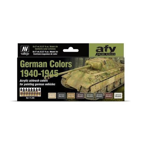 Vallejo Model Air Set:German Colors 1940-1945 (8) 71.206 Satın Al - Art ...