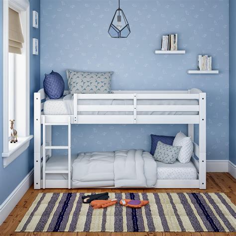 Better Homes and Gardens Tristan Twin Floor Bunk Bed, White - Walmart ...