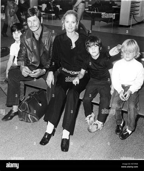 CHARLES BRONSON and wife JILL IRELAND pose with their three sons during ...