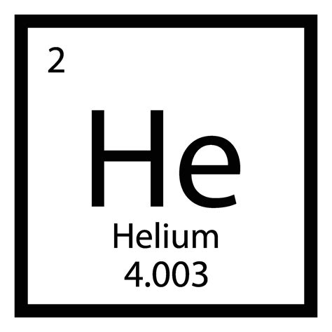 Helium periodic table element chemical symbol. Vector helium atom gas ...