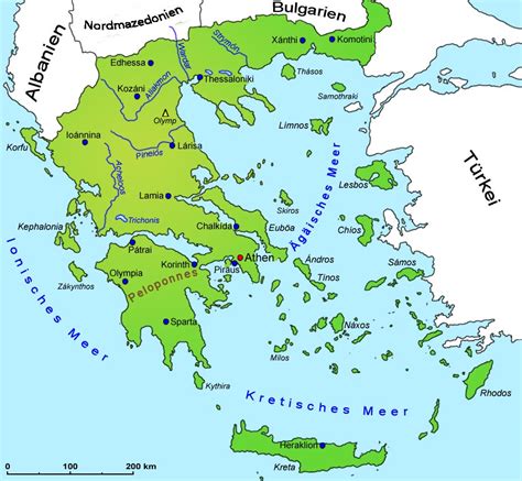 Griechenland: Geografie, Übersichtskarte | Länder | Griechenland | Goruma