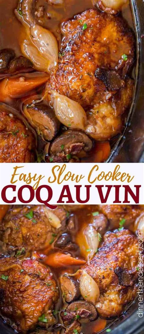 Slow cooker coq au vin - jordinner