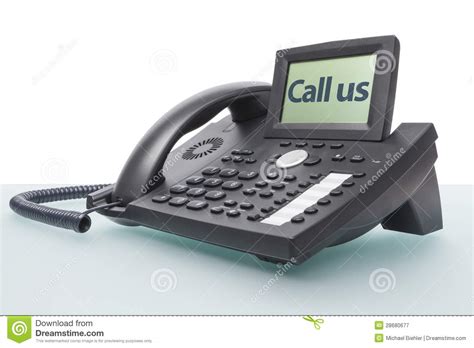 Modern phone on glass desk stock image. Image of call - 28680677