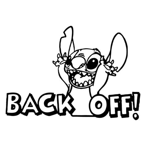 8& BACK OFF STITCH Vinyl Decal Sticker Car Window Laptop Lilo Disney ...