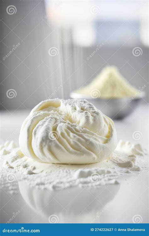 Cream Cheese Pastry Dough on White Table in Modern Kitchen. Stock ...