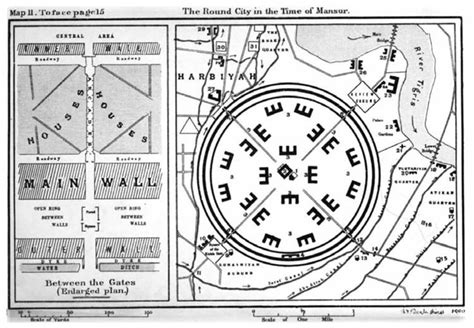 An 8th-century map of Baghdad's Round City. From Guy Le Strange ...