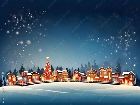 christmas town in the night Stock Illustration | Adobe Stock