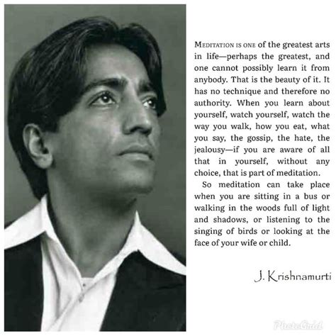 J. Krishnamurti on Meditation/Awareness | J krishnamurti quotes, Wisdom ...