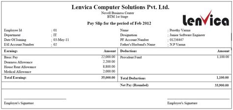 7 Payslip Templates - Excel PDF Formats