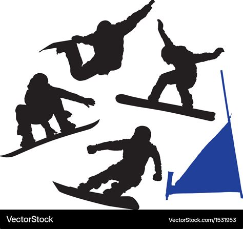 Snowboard silhouette Royalty Free Vector Image