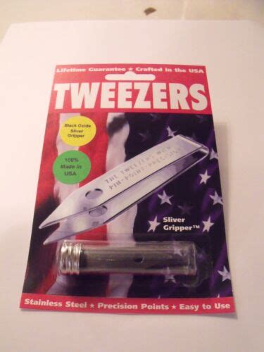 Uncle Bill's Sliver Gripper TWEEZER, In Tube - Black Oxide - EDC ...