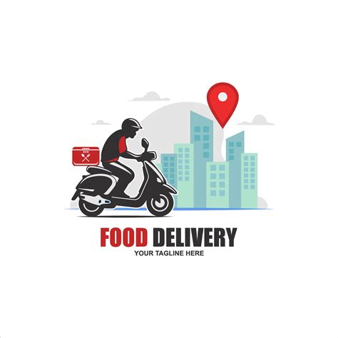 Delivery man motorbike logo icon. Scooter bike vector icon express free ...