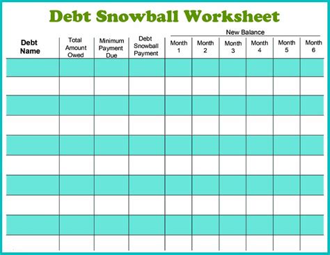 Debt Snowball Tracker Printable - Printable Templates