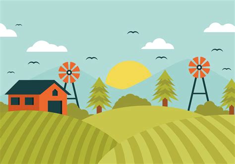 Free Landscape Farm Field Vector - Download Free Vector Art, Stock ...