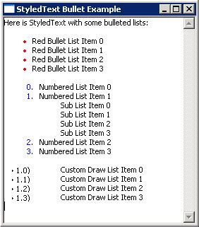 StyledText bulleted list example : StyledText Format « SWT « Java Tutorial