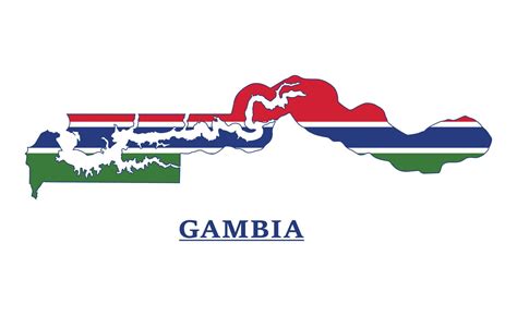 Gambia National Flag Map Design, Illustration Of Gambia Country Flag ...