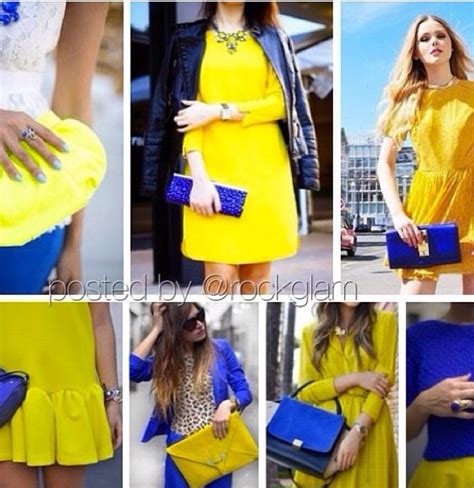 Yellow and blue outfits | Blue dress outfits, Yellow outfit, Blue outfit