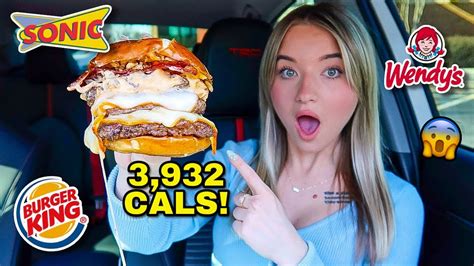 I Tried The Top 3 HIGHEST CALORIE Fast Food Burgers! - YouTube