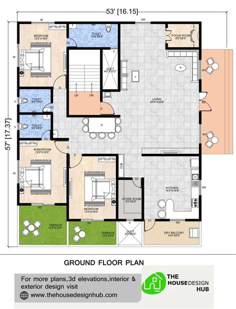 Simple Modern 3BHK Floor Plan Ideas Of 2024 In India | The House Design Hub