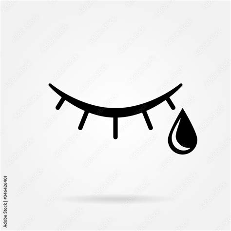 Tear cry eye icon. Woe and sorrow, sadness, grief symbol. Flat design ...