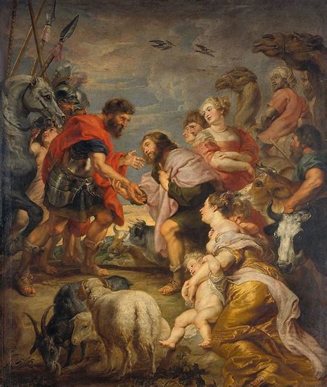 Peter Paul Rubens - The reconciliation of Jacob and Esau Painting by ...