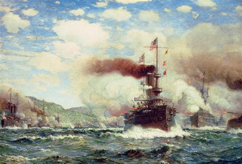 Naval Battle Explosion Painting by James Gale Tyler - Fine Art America