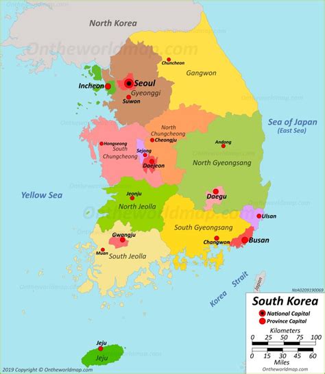 South Korea Map With Cities - Map