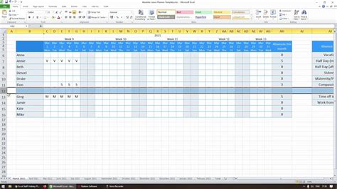 Staff Holiday Planner Template Free Excel 2020 Uk - Printable Form ...