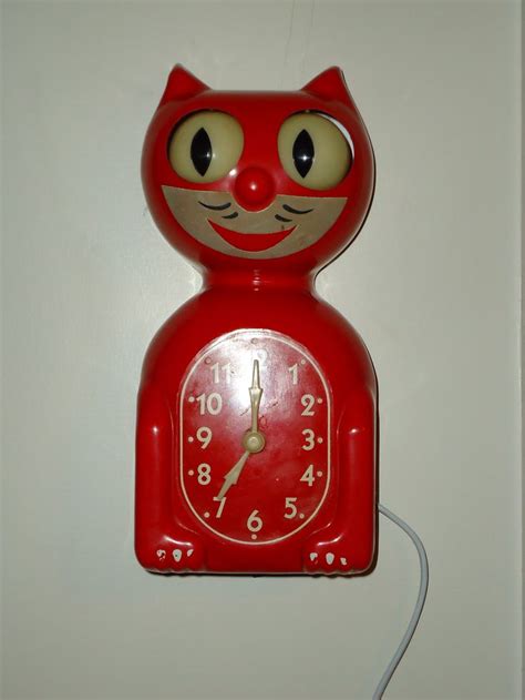 original 1930-40s - kit kat clock - red | Cat clock, Kit cat clock ...