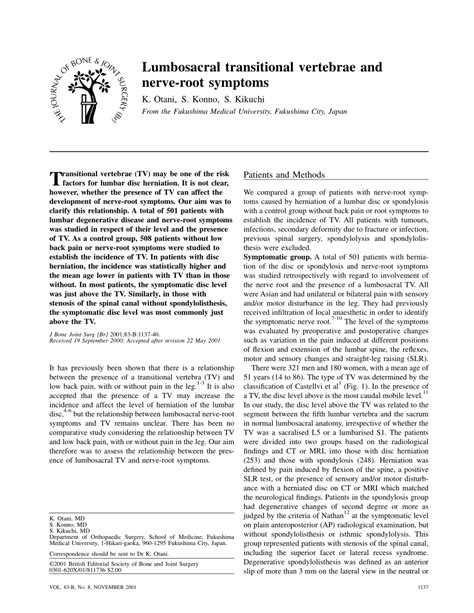 (PDF) Lumbosacral transitional vertebrae and nerve-root symptoms